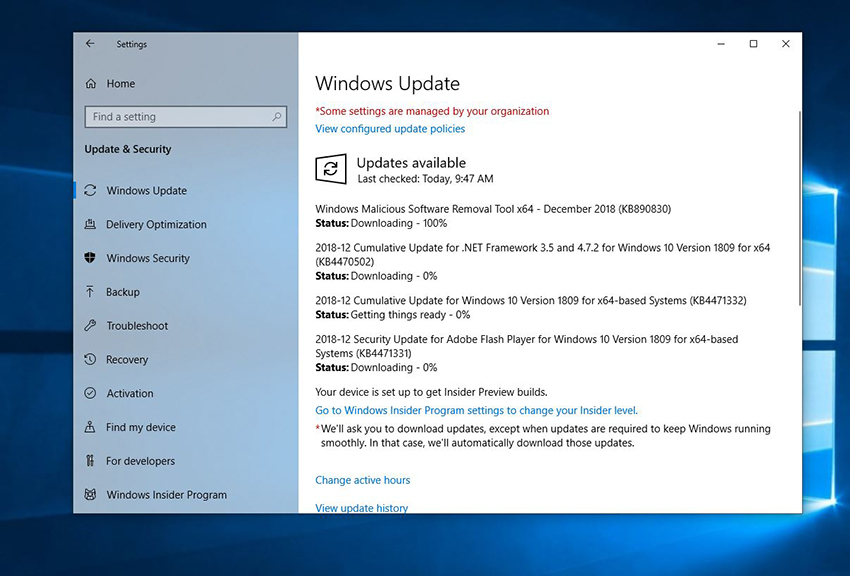 Windows 10 Cumulative update KB4471332