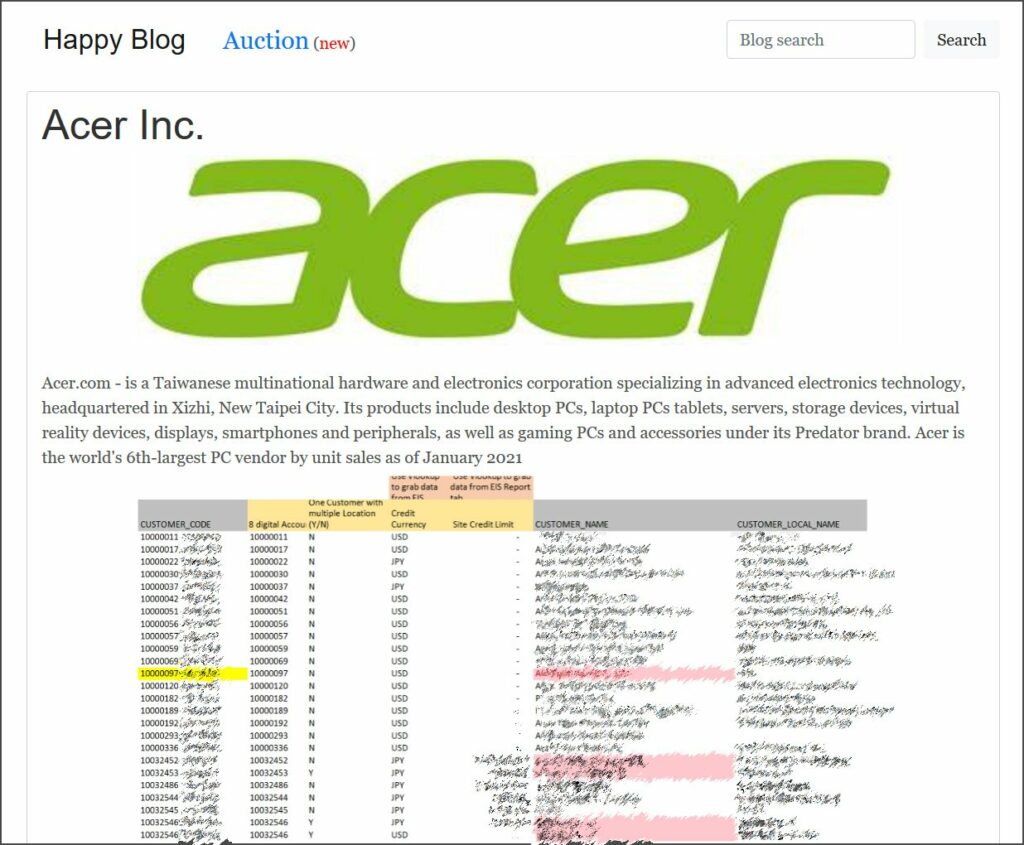 Acer: Η συμμορία του REvil ransomware ζητά λύτρα ύψους $50.000.000!