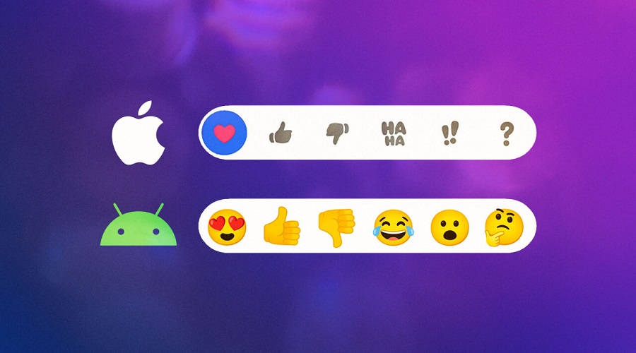 Google Messages iOS reactions