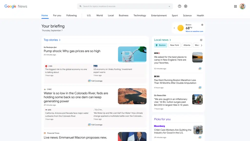 Το Google News λανσάρει ένα νέο design για υπολογιστές