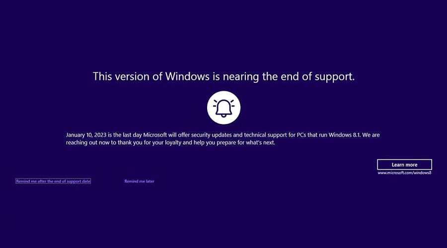 Windows 8.1 τέλος Ιανουάριο 2023