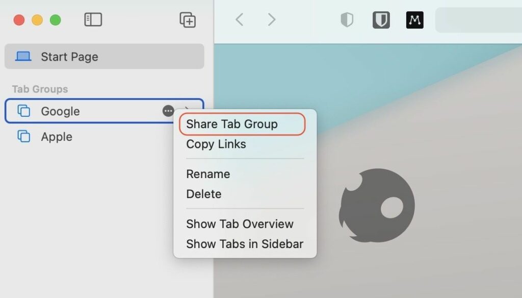 macOS: Πώς να κοινοποίησετε τα Tab Groups στο Safari;