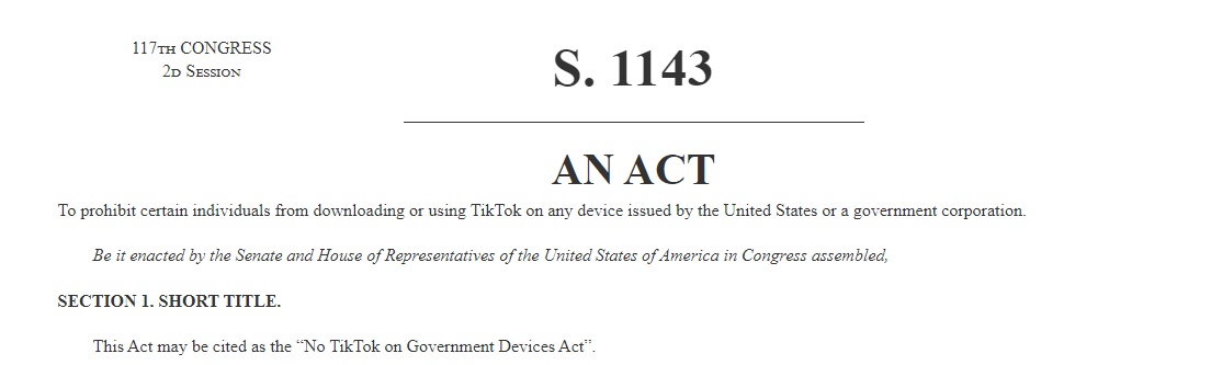 ΗΠΑ βουλη των αντιπροσώπων απαγορεύει  tiktok εφαρμογή