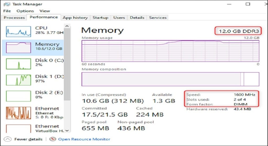 Windows 10 RAM